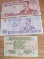 BANKNOTY IRAK = ZESTAW = SZT 3= 1/4, 5, 250 DINARÓW
