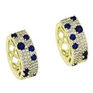 86759 Kolczyki stal chirurgiczna 316L pozłacane 14k kółka z cyrkoniami