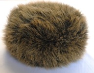 Ciepła czapka z futerka lisa - zieleń-oliwka