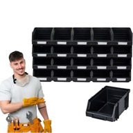 POJEMNIKI MAGAZYNOWE 165X110X75 REGAŁ WARSZTATOWY MODUŁOWY + ETYKIETY X20