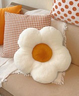 PODUSZKA DEKORACYJNA Z WYPEŁNIENIEM KWIAT KWIATEK BIAŁA