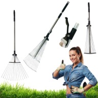 GRABIE DO LIŚCI TRAWY METALOWE OGRODOWE REGULOWANE TELESKOPOWE