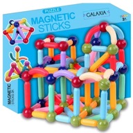 KLOCKI MAGNETYCZNE GALAXIA DUŻE Konstrukcyjne Dla Dzieci 120 el Magnetic