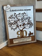 PREZENT NA 30 40 50 60 70 90 URODZINY drewniana RAMKA drzewo 40x30 cm