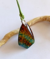 Wisior, naszyjnik z naturalnym agatem smoczym