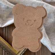 Baza kraft miś – zestaw handmade + 3 wzorniki – do kartki dziecięcej