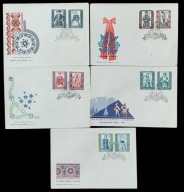 1959 Polskie stroje ludowe FDC Fi 994-1003A cięte