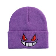 Czapka Beanie Gengar Pokemon Ciepła Jesienna Zimowa Lawendowa