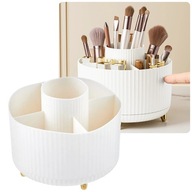 OBROTOWY ORGANIZER NA PĘDZLE DO MAKIJAŻU I KOSMETYKI POJEMNIK 360 NA BIURKO