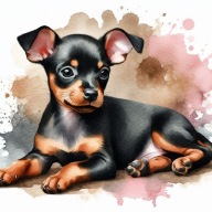 PANEL z nadrukiem na torbę, tkanina wodoodporna 45/45cm pinczer