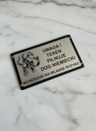 Tabliczka uwaga pies Dog niemiecki Srebrna lub złota duży wybór wzorów