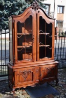 Witryna ludwik dębowa brązowa stylowa kredens