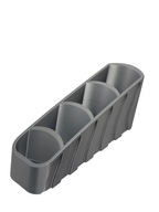 Organizer na piloty Stojak Pojemnik Uchwyt Srebrny 4 przegrody