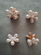 SPINKA NA KLIPS DO WŁOSÓW KWIAT PERŁY KWIATUSZKIEM KWIATUSZEK ECRU MODNY