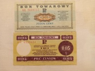 Bony towarowe Pekao - 1 i 5 centów 1969, 79 r