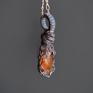 Naszyjnik z bursztynu bałtyckiego z czystej miedzi