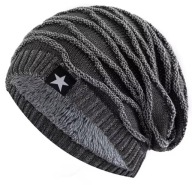 Ciepła czapka zimowa beanie z futerkiem