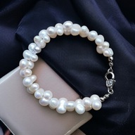 Urocza bransoletka z nieregularnych pereł słodkowodnych