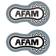 2x Naklejka Logo AFAM 86x45 mm Motocykl Quad Cross Ścigacz Skuter Nalepka