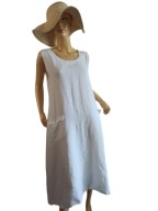 VERA TUCCI sukienka lniana mocny len kieszenie 44