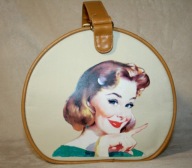 ORYGINALNA KOSMETYCZKA VINTAGE KUFEREK ORGANIZER TOILETRY BAG RETRO