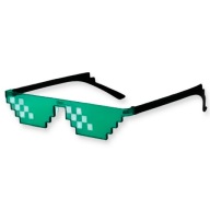 Okulary Thug Life Swag Deal With It 8 Bits Piksel Zielone Pixelowe