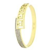 79230 BRANSOLETKA 14K POZŁACANA 54/13 MM sztywna bangle z cyrkoniami