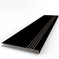 Stopnica gres czarna matowa z nacięciami, kapinos, schody nowoczesne 120x30