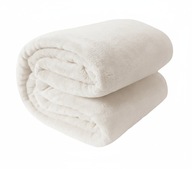 MIĘKKI KOC 150x200 ECRU NARZUTA PLED Z MIKROFIBRY PREZENT KOLORY