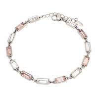 81655 Bransoletka platynowana 17+3 CM 4 MM ROSE AND CRYSTAL Swarovski