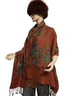 dwustronny duży SZAL pashmina&silk pashmina 80% jedwab 20% 68x184