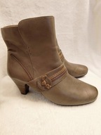 CLARKS ankle boots botki skóra szersze wide fit 7E 40,5 41