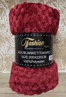 Koc Tłoczony Bordowy 200x220