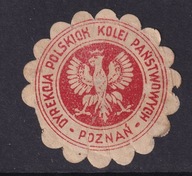 Poznań, PKP, Polskie Koleje Państwowe, Dyrekcja, zalepka listowa, rzadkie