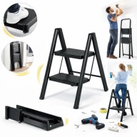 DRABINA DOMOWA DRABINA SKŁADANA STALOWA 150KG SCHODKI PODEST TABORET DOM