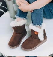 BUTY ZIMOWE DLA DZIEWCZYNKI Trzewiki Ocieplane kozaki ciepłe wysokie r. 21