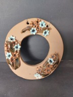 Ceramiczna zawieszka wieniec kwiaty vintage design