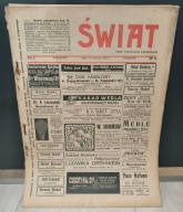 ŚWIAT 1907 Pismo tygodniowe ilustrowane stara gazeta reklamy prl