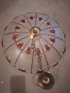 lampa witrażowa retro ala tiffany żyrandol wisząca bursztyny cyna