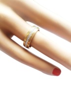 Pierścionek Złoty Obrączka Cyrkonie Dookoła 20 9 Stal Chirurgiczna