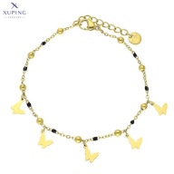 71698 Bransoletka złota stal chirurgiczna motylki kulki