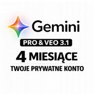 GEMINI PRO + VEO 3.1 4 MIESIĄCE PRYWATNE KONTO CHAT AI GOOGLE GEMINI