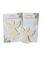 Bileciki podziękowanie z aniołkiem I Komunia 6 szt