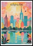 A2 KOLOROWY PIĘKNY PLAKAT WARSZAWA WARSAW POLSKA