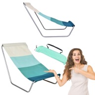 LEŻAK SKŁADANY TURYSTYCZNY PLAŻOWY LEKKI KRZESŁO NA PLAŻĘ FOTEL OGRODOWY