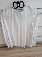 bluzka biała plisowana luźna 40 j.NOWA_