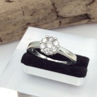 PIERSCIONEK Z BRYLANTAMI 0,66ct VSI-SI/H BIALE ZLOTO 585 Rozmiar 14