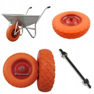 KOŁO KÓŁKO DO TACZKI PEŁNE BEZDĘTKOWE 4.00-8 MOCNE PU + OŚKA NIEPRZEBIJALNE