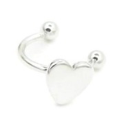Kolczyk Nausznica Serce No Piercing - kolor srebrny