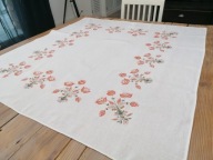 BAWEŁNIANY FOLKOWY OBRUS MAKI BUKIETY 120 x 130